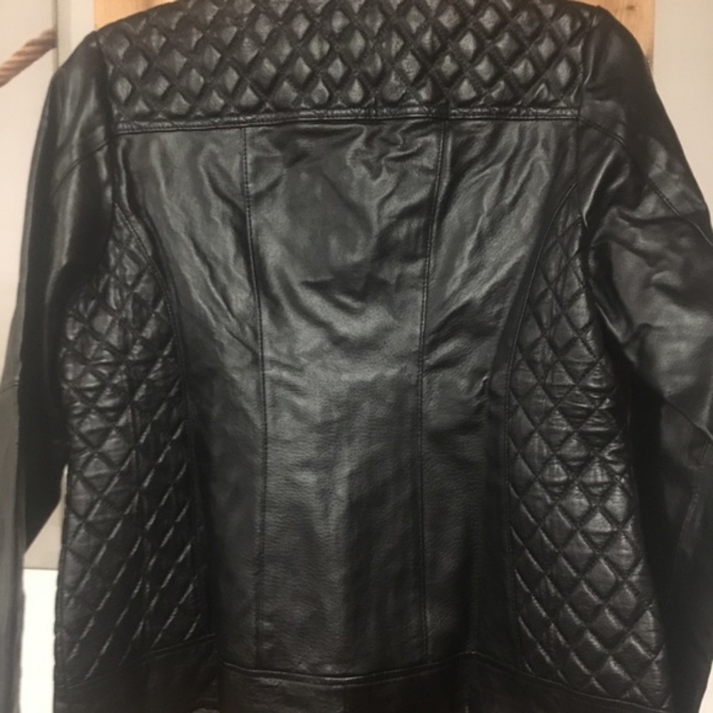 NWT  quilted Moto leather Jacket - Picture 6 of 8